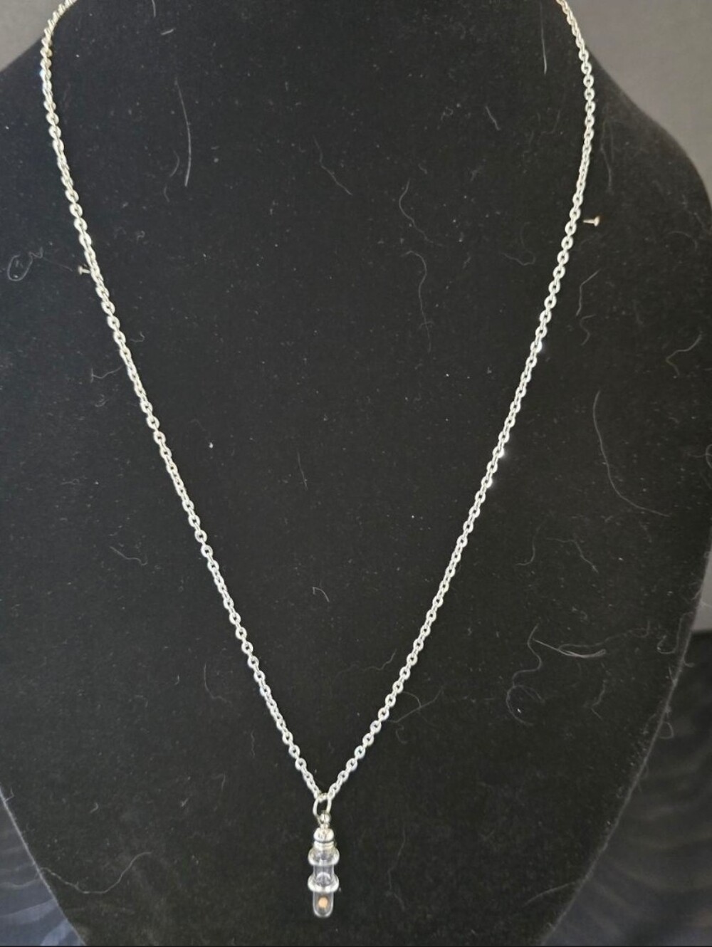 Mustard Seed Necklace (Silver Tone Glass Vial, Faith Pendant Minimal)